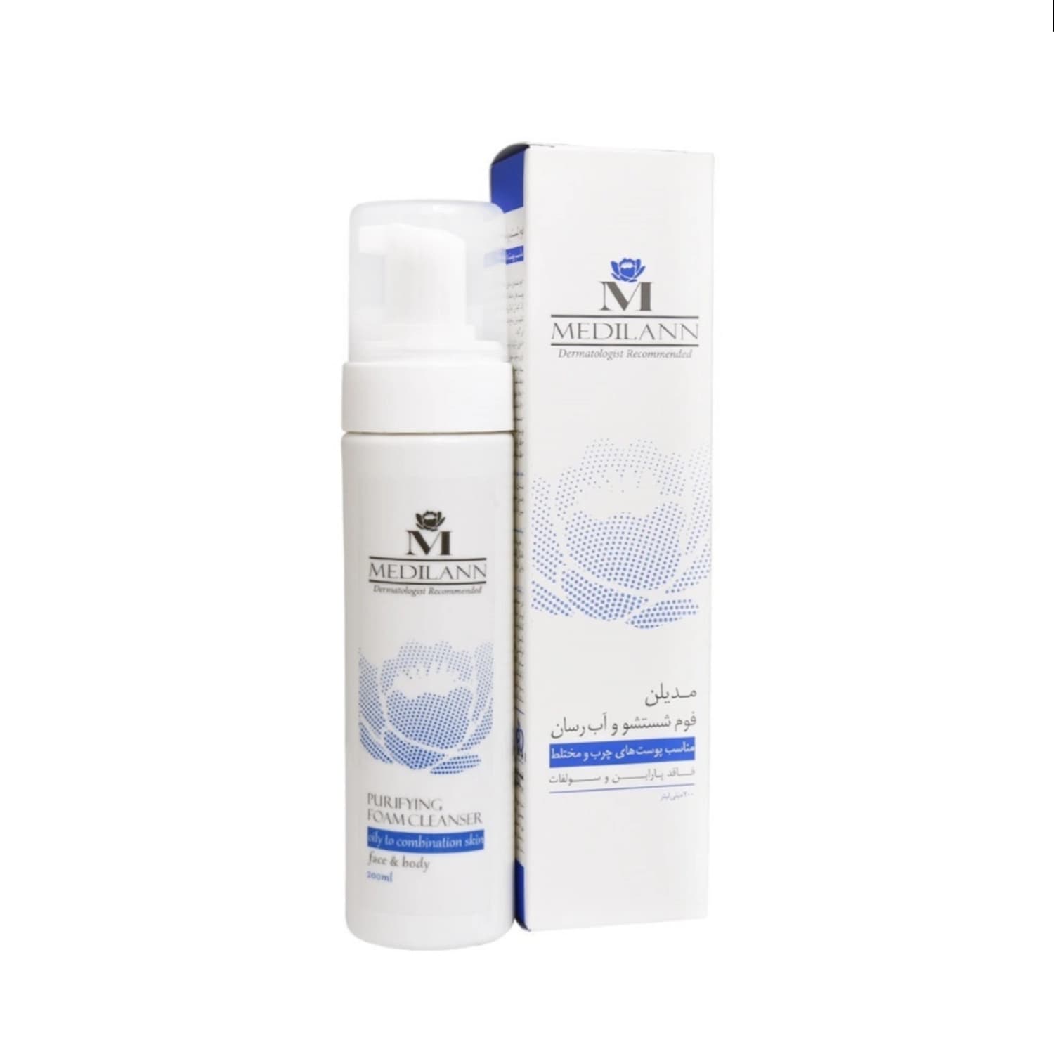 فوم شستشو و آبرسان صورت و بدن مدیلن پوست چرب و مختلط Purifying حجم ۲۰۰ میل