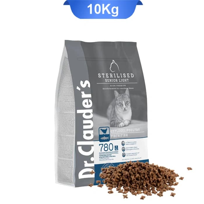 غذای خشک گربه عقیم دکتر کلادرز طعم مرغ و ماهی وزن 10 کیلوگرم Dr.Clauder’s Sterilised