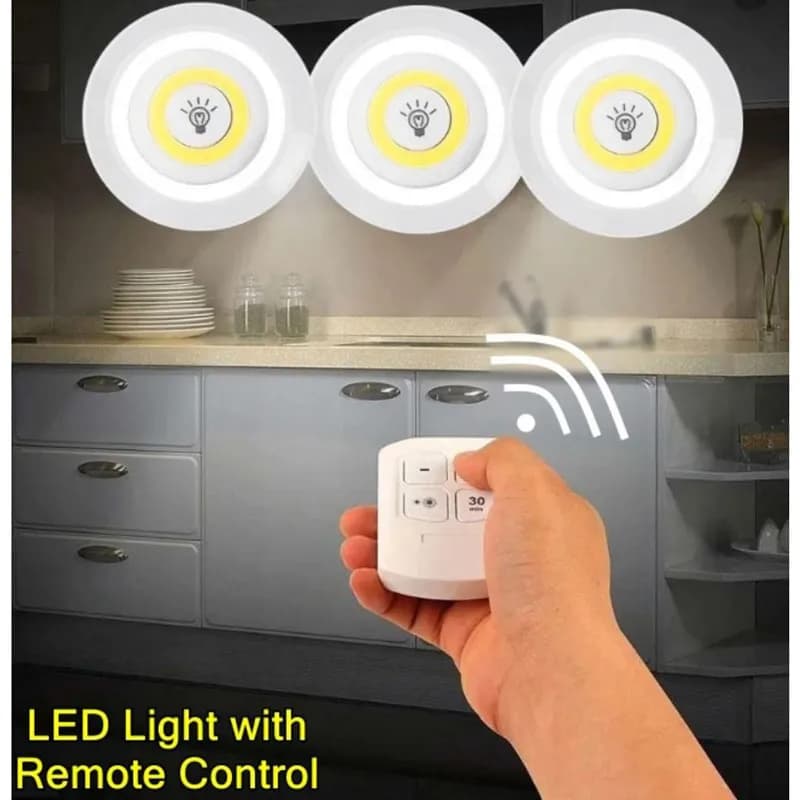لامپ هالوژنی باتری خور 3 تایی LED Light COB + ریموت کنترل — تصویر ۴