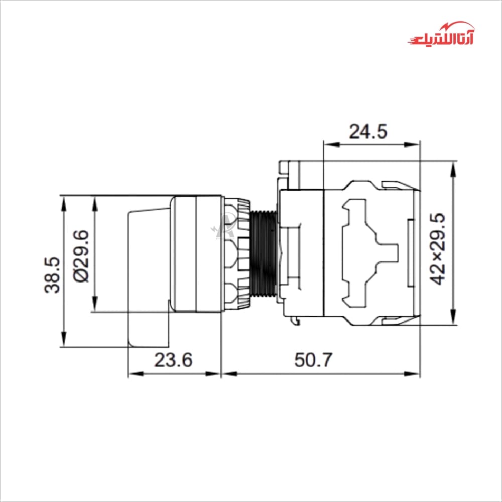 کلید فرمان دو طرفه دسته کوتاه استارتی CNTD مدل LA38-20X33Q3 — تصویر ۲