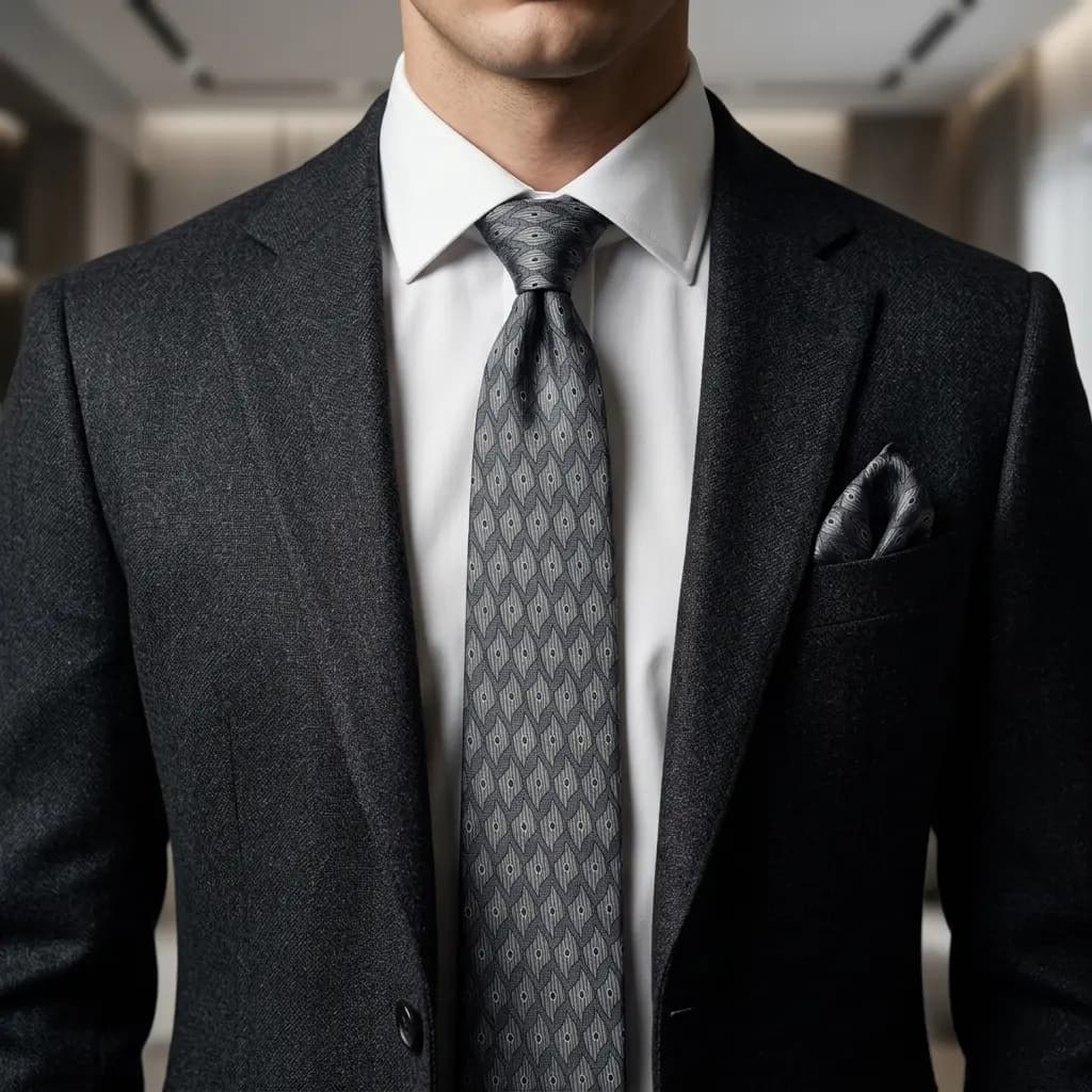 کراوات و پوشت دستدوز طرح اشک برند Massimo Dutti — تصویر ۲
