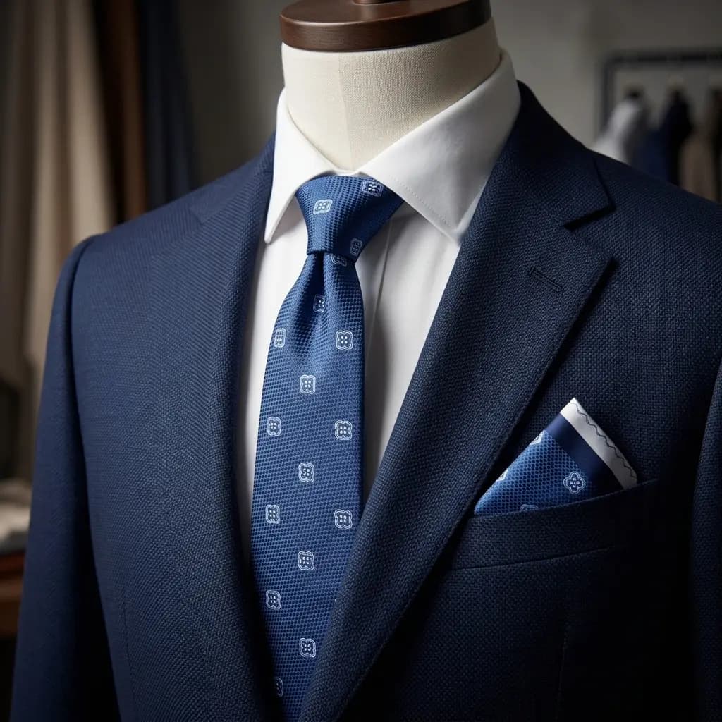 کراوات و پوشت دستدوز طرح گل 4 پر برند Massimo Dutti — تصویر ۳