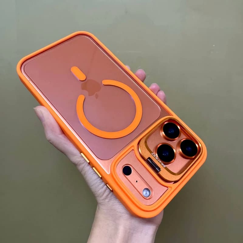 کاور مگسیف هولدری با محافظ لنز مناسب گوشی آیفون 17 پرو مکس METAL STAND — تصویر ۳