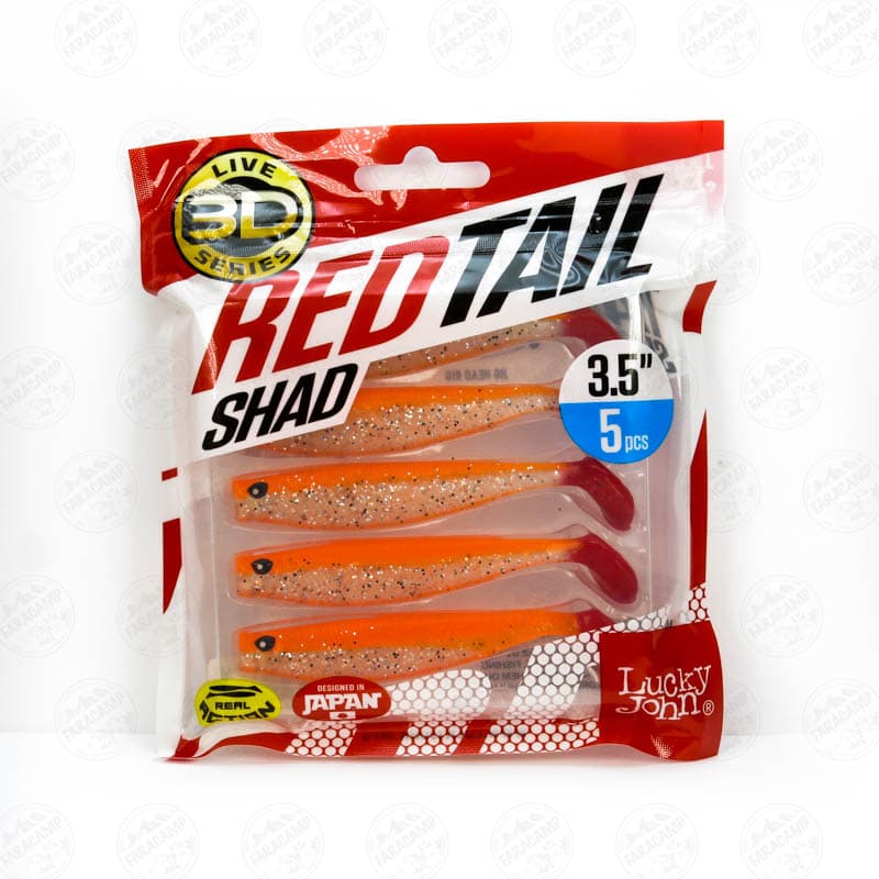 طعمه لور ماهی ژله ای لاکی جان ۹ سانتی بسته ۵ عددی، مدل LUCKY JOHN RED TAIL SHAD PG32