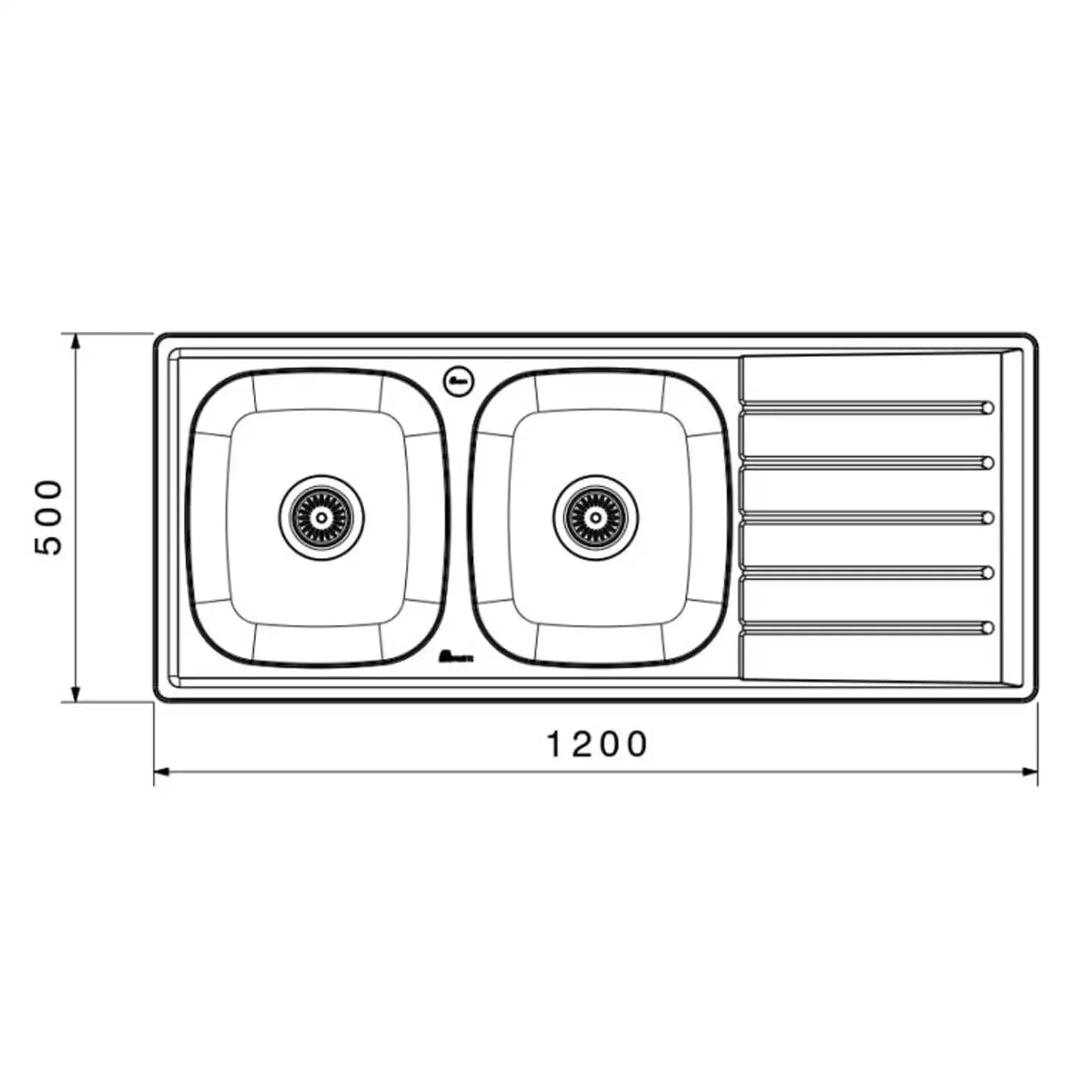 سینک ظرفشویی توکار بیمکث BS 921 ابعاد 50 * 120 — تصویر ۳