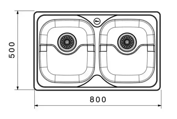 سینک ظرفشویی توکار بیمکث BS 934 ابعاد 50 * 80 — تصویر ۳
