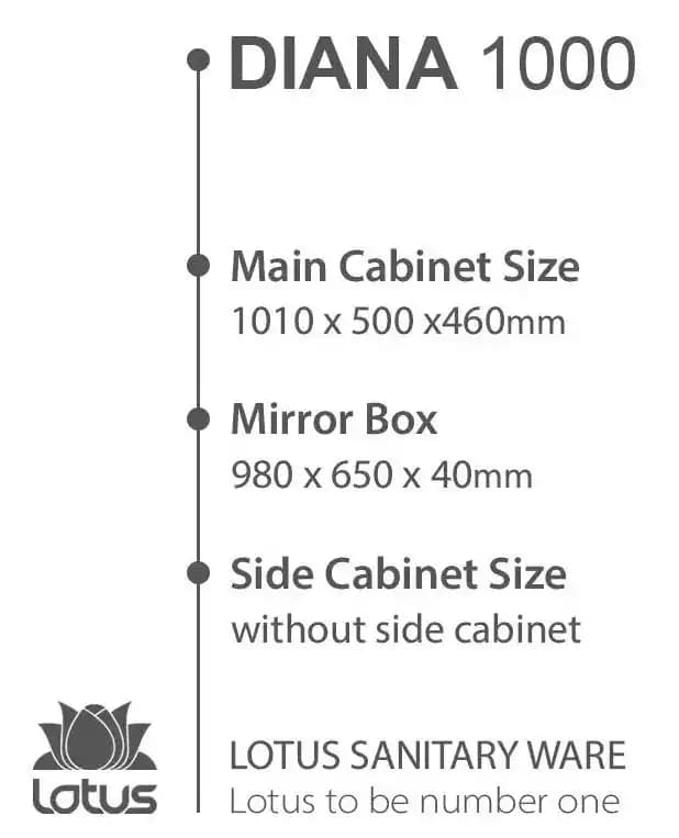 کابینت و روشویی طرح چوب دیانا 1000 Diana ابعاد 50 * 101 سانتیمتر — تصویر ۳