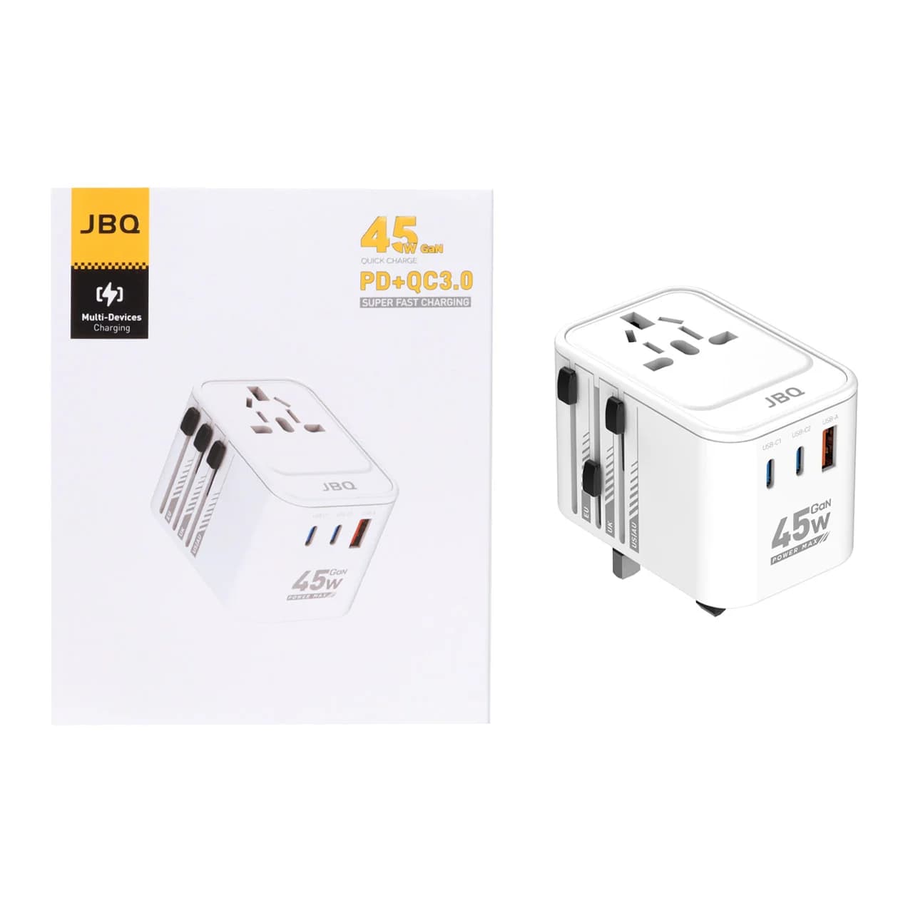 شارژر دیواری فست و PD چند پورت JBQ مدل UT-401W 45W – سفید (گارانتی یکساله رصاصی) — تصویر ۱۱
