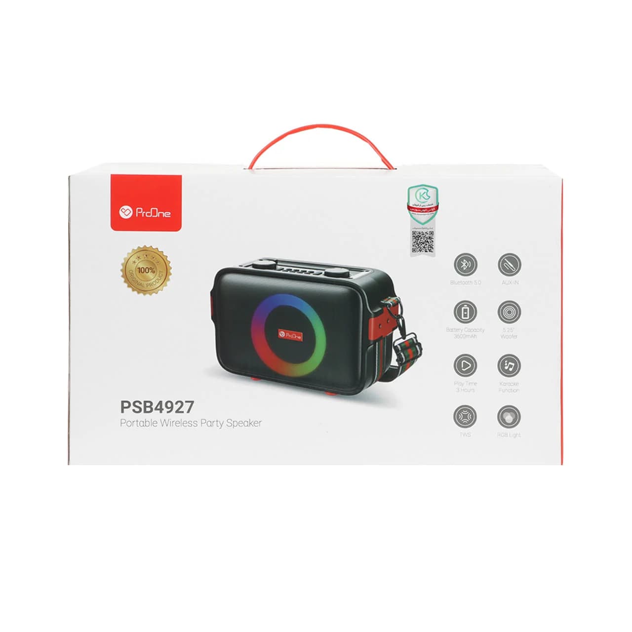 اسپیکر بی سیم شارژی 40 وات ProOne مدل PSB4927 – مشکی — تصویر ۵