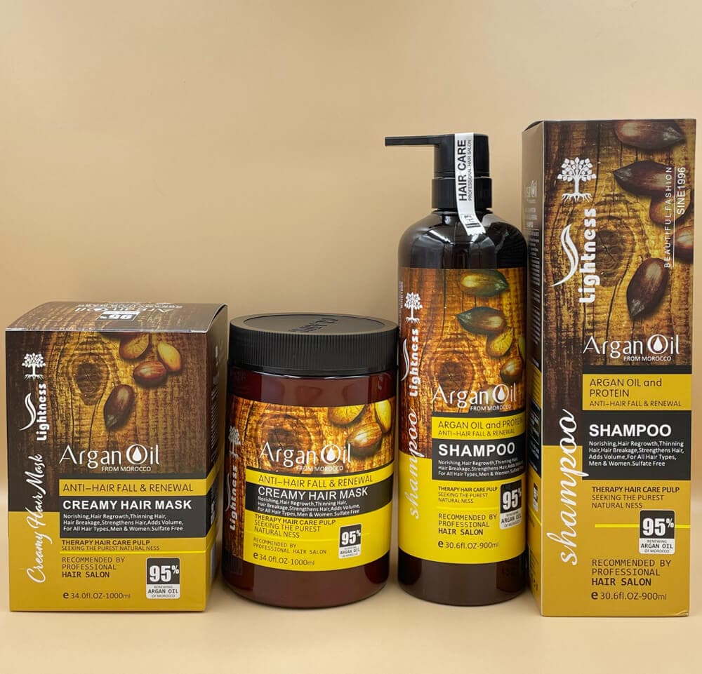 ماسک مو فاقد سولفات انواع مو حاوی روغن آرگان لایتنس حجم 1000ml — تصویر ۳
