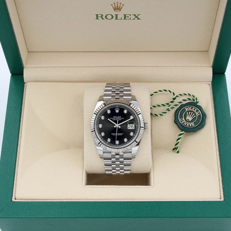 ساعت مچی رولکس دیتجاست | Rolex Datejust | نقرهای صفحه مشکی کوارتز — تصویر ۲