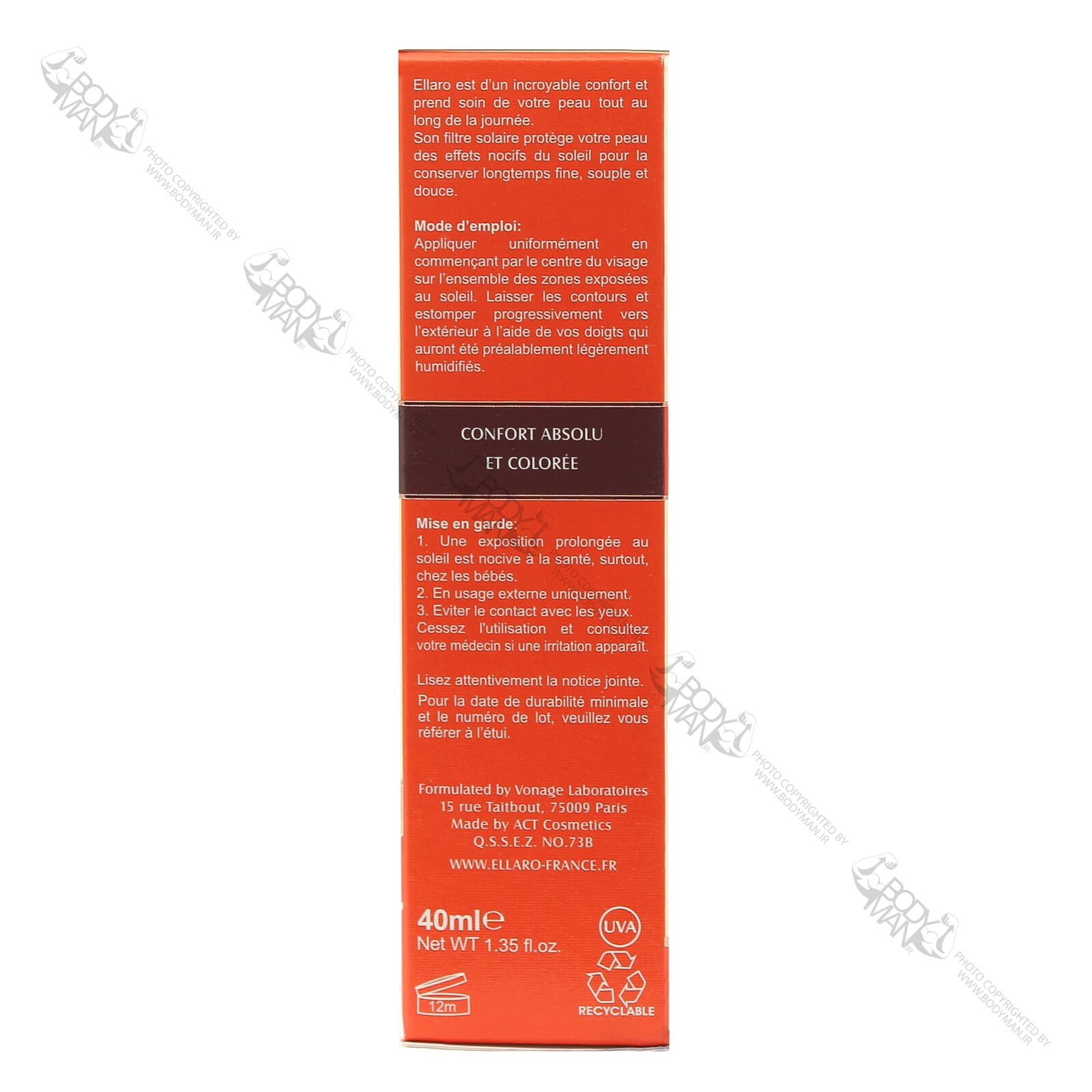 کرم ضد آفتاب کرم پودری فاقد چربی SPF 30 الارو | Ellaro FOUNDATION EFFECT SUN SCREEN SPF 30 OIL-FREE — تصویر ۴