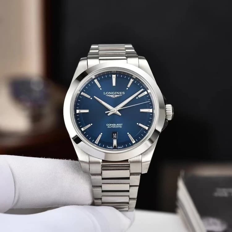 ساعت مچی لونژین کانکوئست | Longines Conquest | نقرهای صفحه آبی رپلیکا ایتالیا