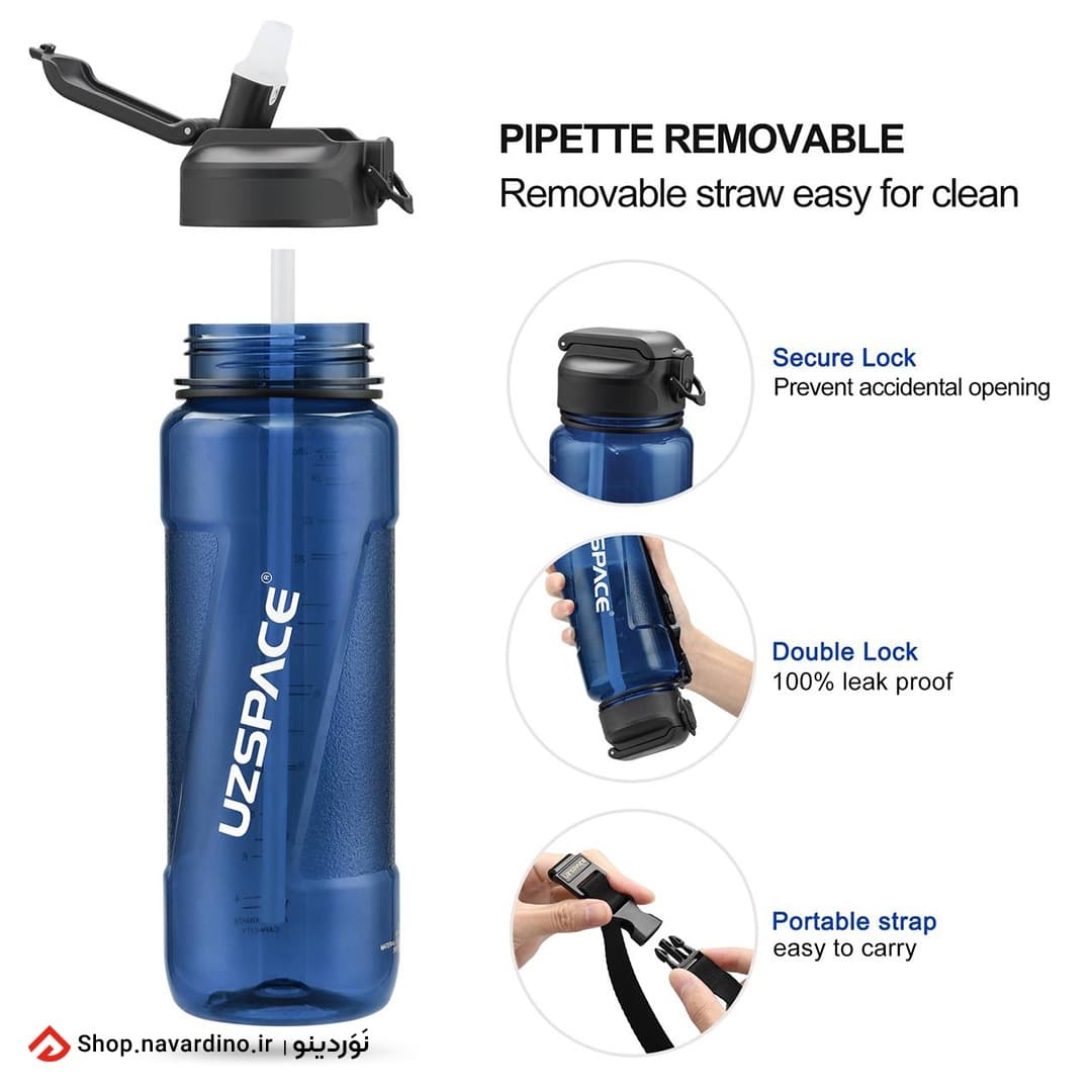بطری آب 1500ML یوزاسپیس UZSPACE TRITAN 6058 — تصویر ۲