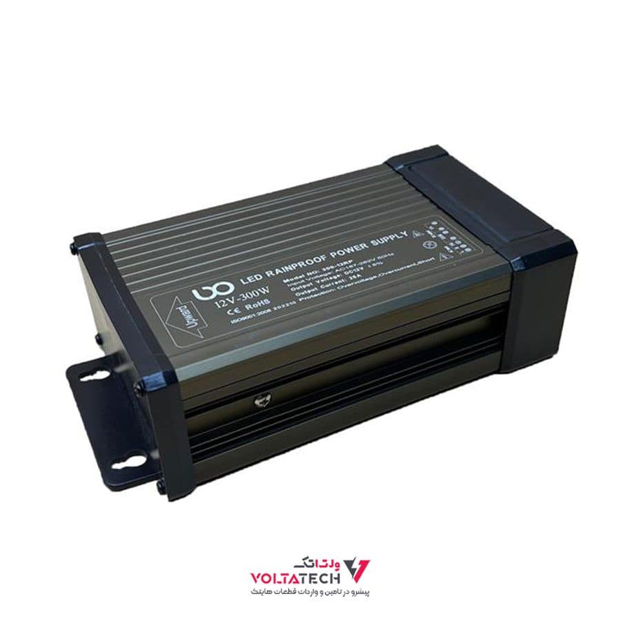 منبع تغذیه سوئیچینگ بارانی 12 ولت 300W برند LXO