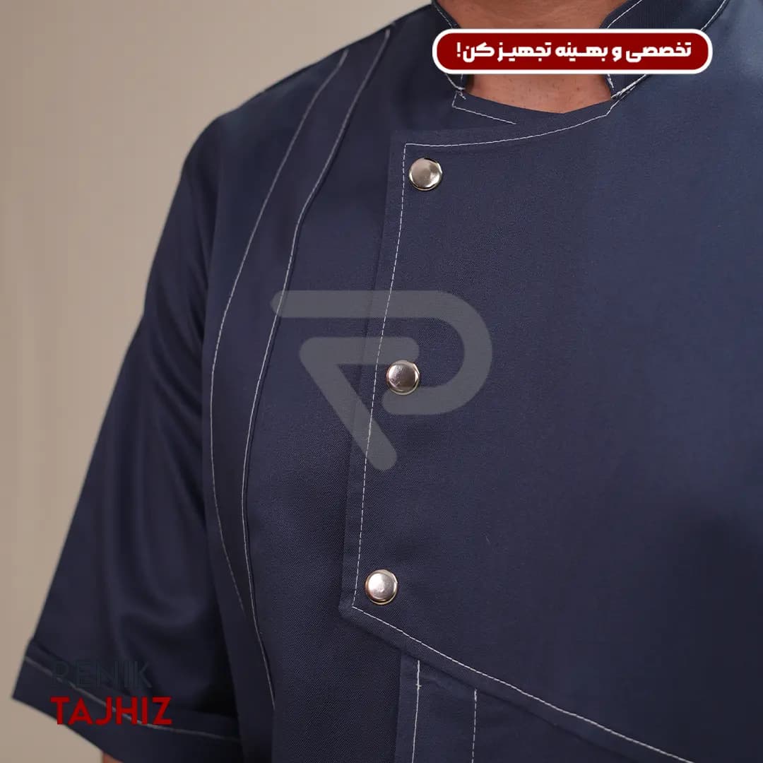 روپوش سر آشپزی 3 دکمه ای طوسی — تصویر ۳