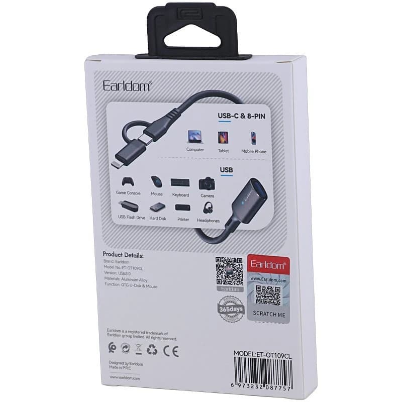 تبدیل USB OTG به تایپ سی / لایتنینگ ارلدام ET-OT109CL — تصویر ۷