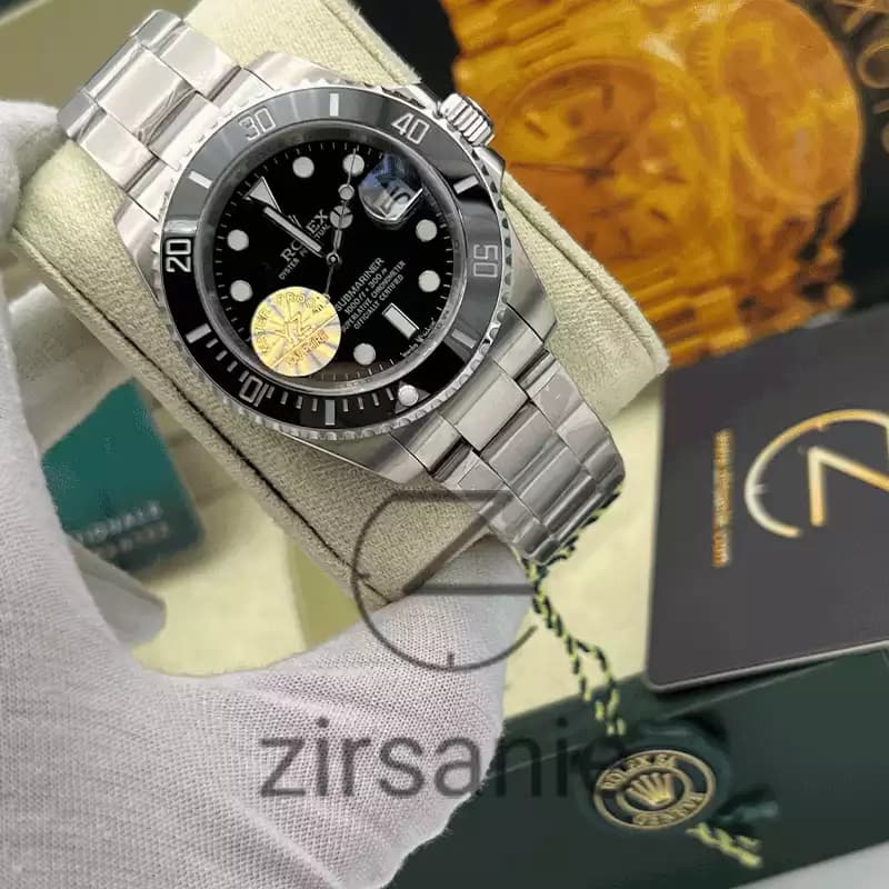 ساعت مچی رولکس ساب مارینر سیلور مشکی صفحه مشکی (ست) Rolex Submariner Silver Black Screen — تصویر ۶