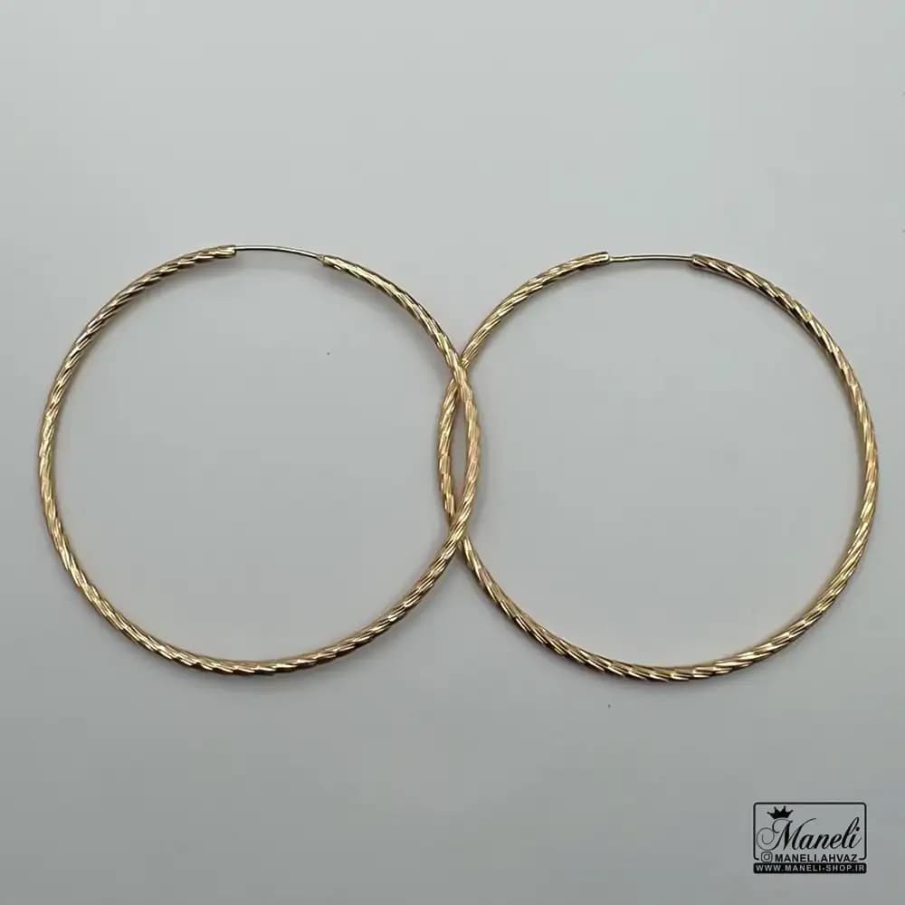 گوشواره حلقه ای طرح دار رنگ ثابت ژوپینگ — تصویر ۷