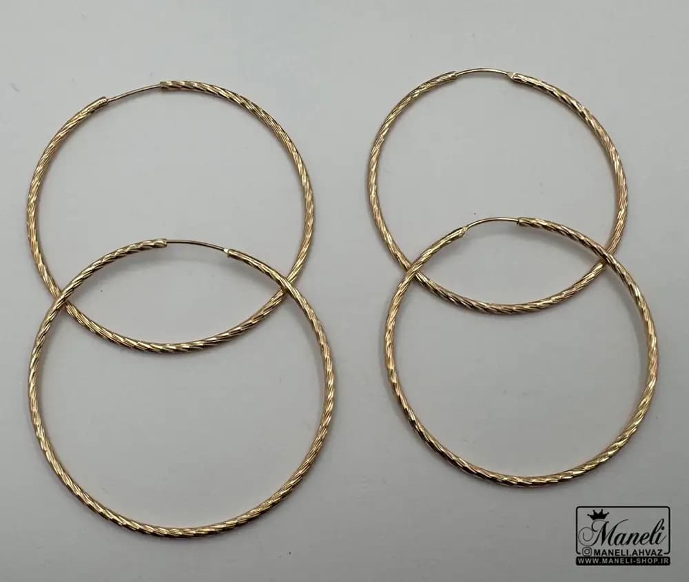 گوشواره حلقه ای طرح دار رنگ ثابت ژوپینگ — تصویر ۶