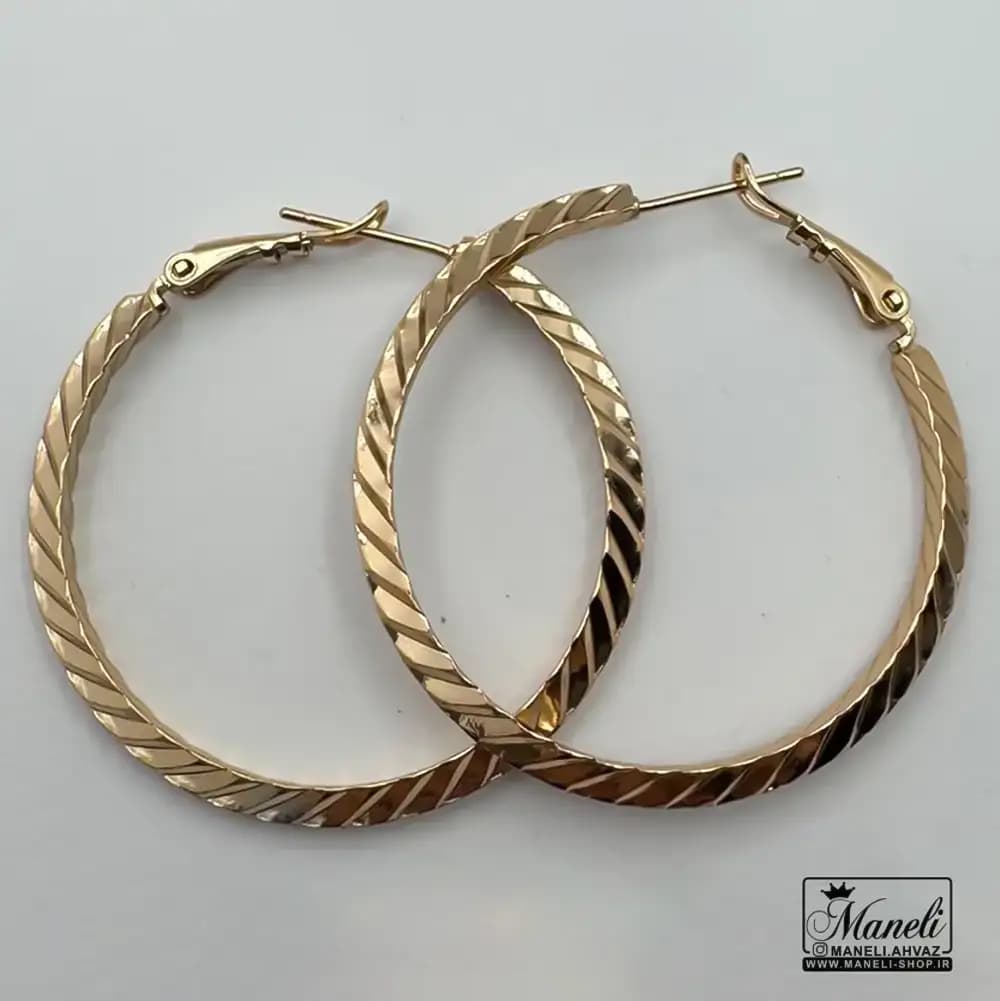 گوشواره حلقه ای طرح دار رنگ ثابت ژوپینگ — تصویر ۱۰