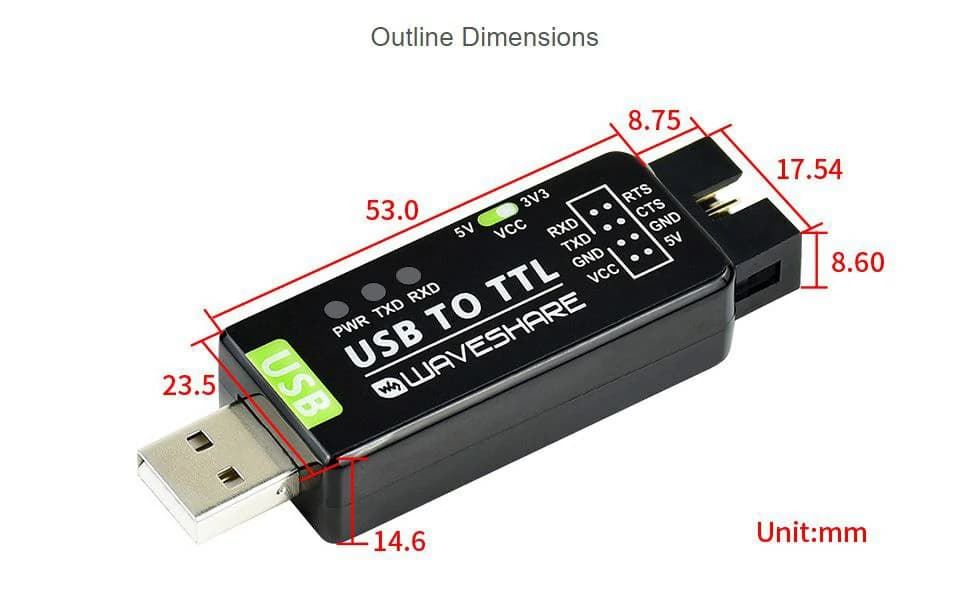 مبدل USB به TTL مدل WAVESHARE — تصویر ۲