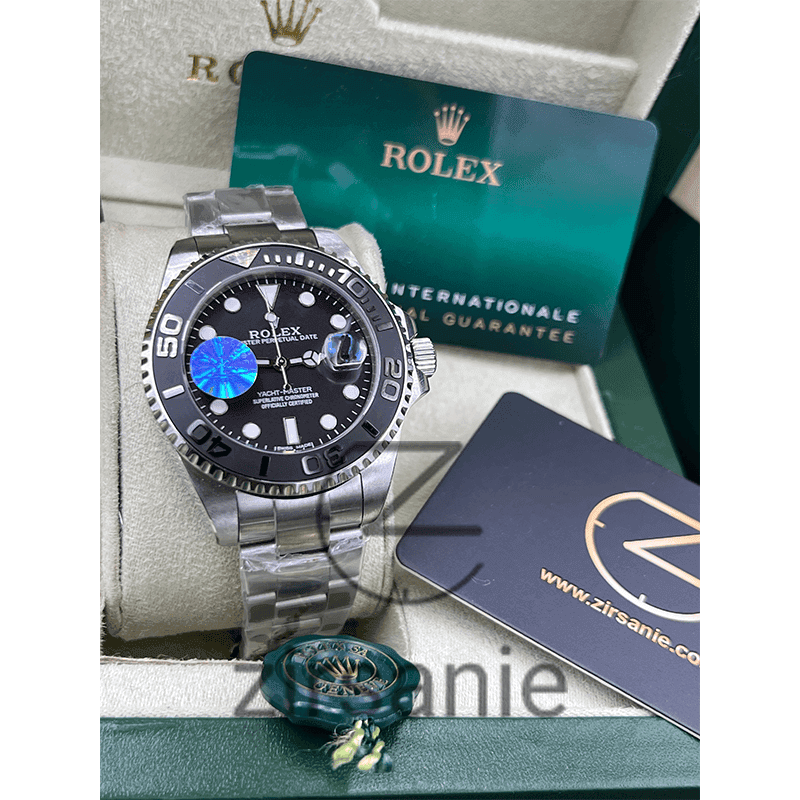 ساعت مچی مردانه رولکس یاخ مستر Rolex Yacht Master Silver Black — تصویر ۷