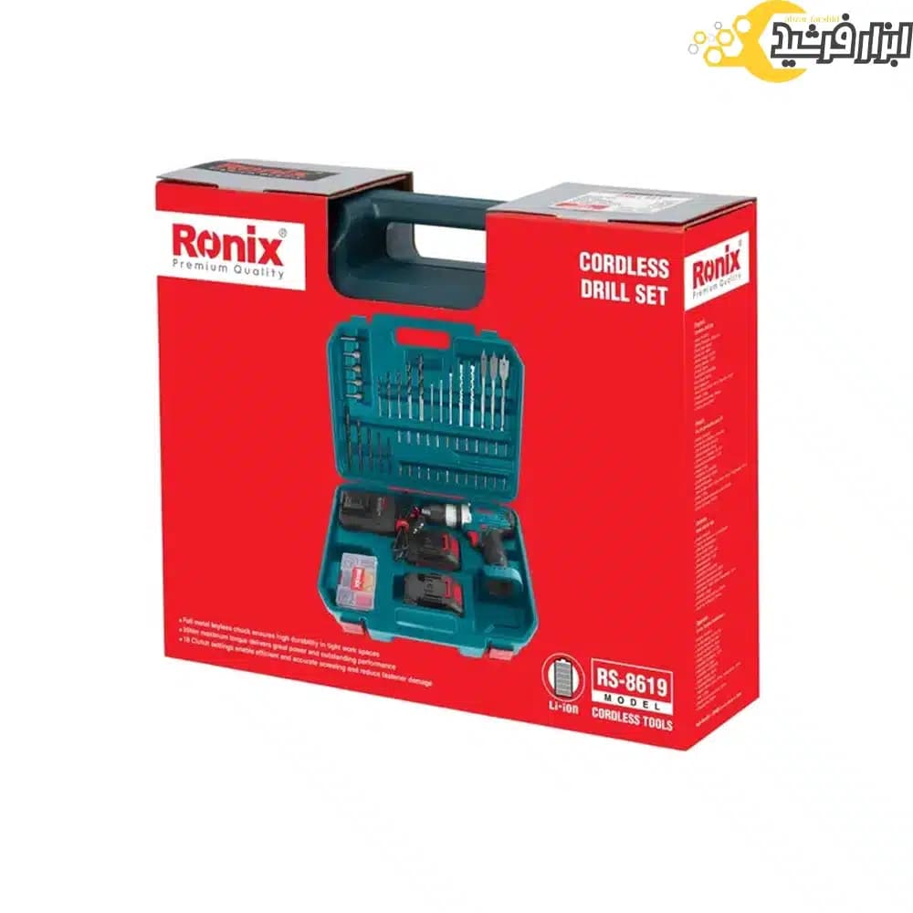 دریل شارژی رونیکس مدل RS-8619 با متعلقات 53 پارچه — تصویر ۲