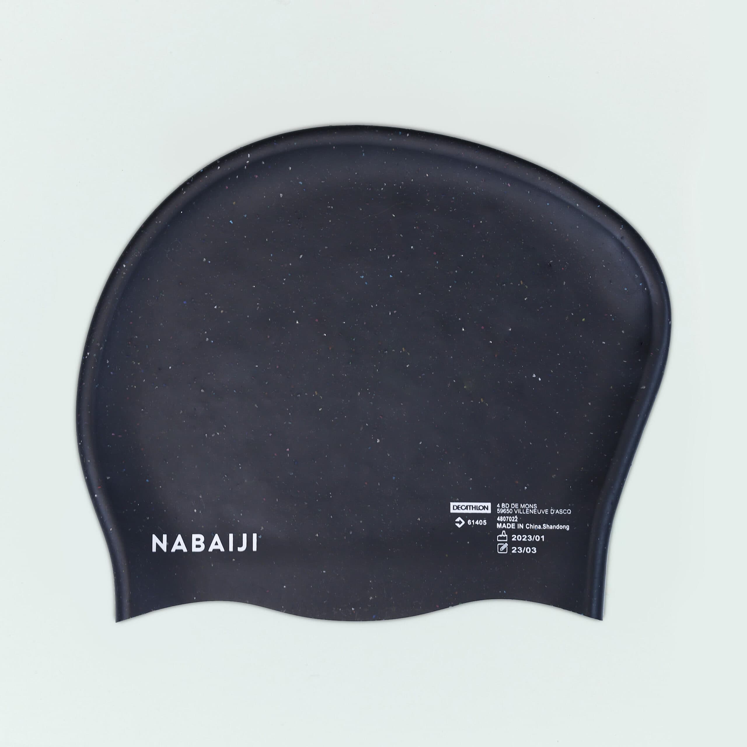 کلاه شنا نابایجی – دکتلون Nabaiji Silicone Swimming Cap – Suitable for Long Hair – Black – 500 — تصویر ۲