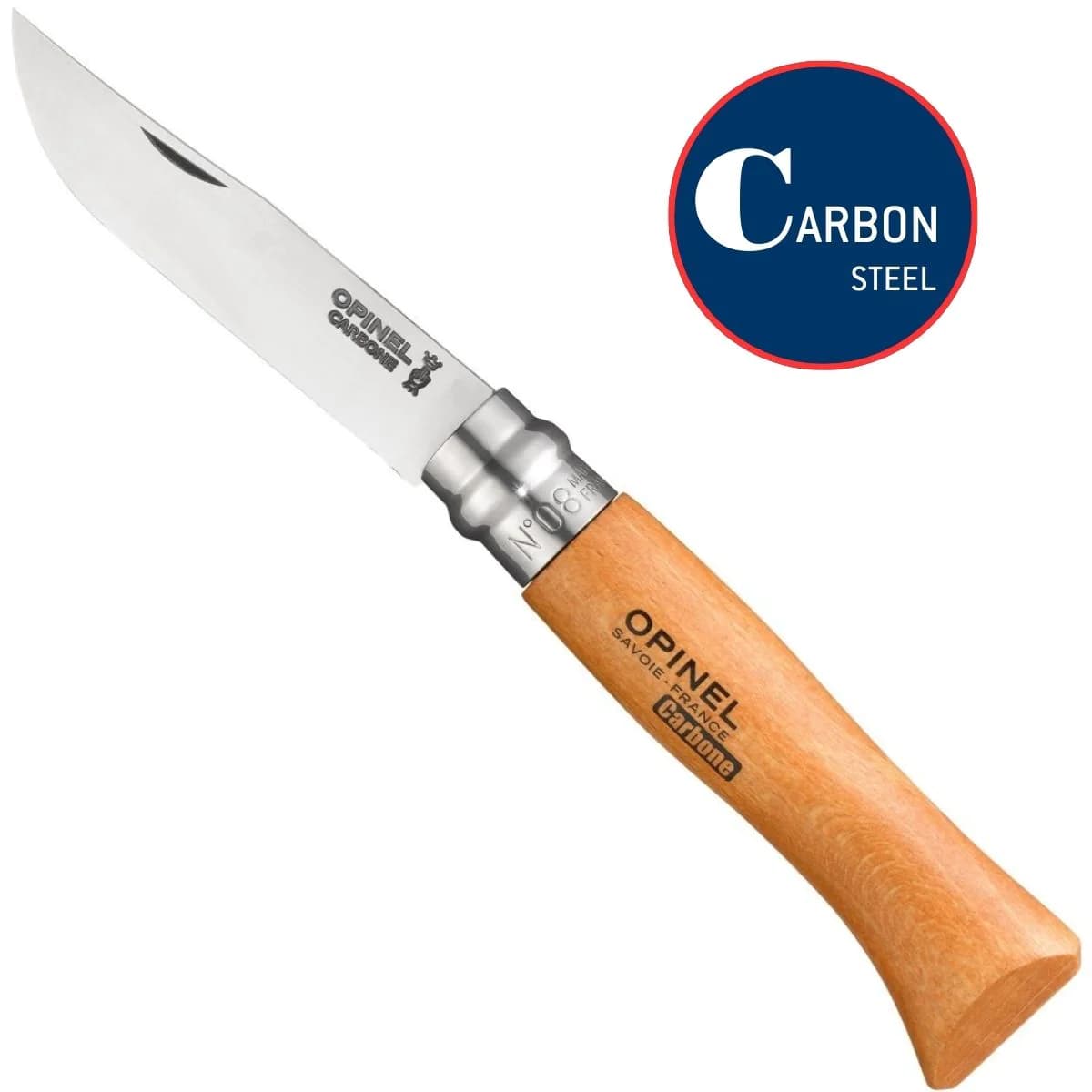 چاقو اپینل 08 کربن Opinel No.08 Carbon Steel Folding Knife