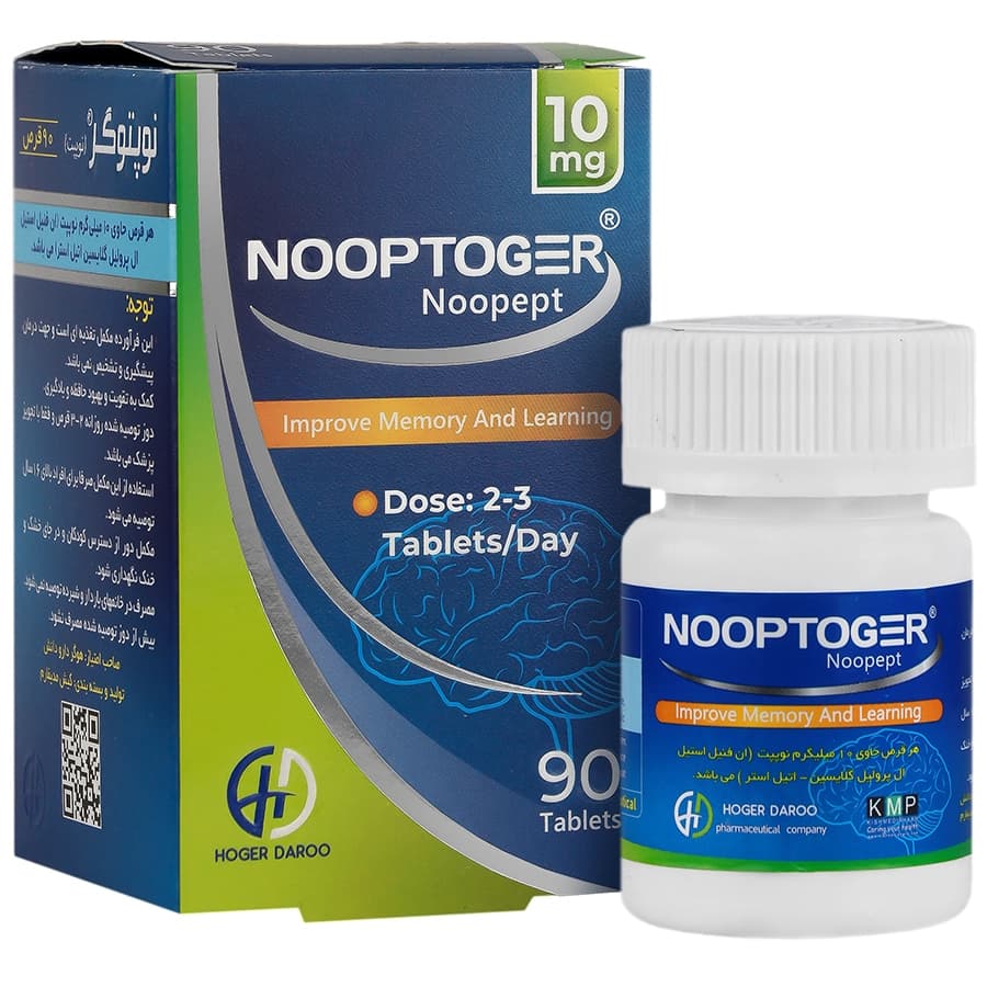قرص نوپتوگر نوپپت هوگر دارو 90 عددی Hoger Daroo Nooptoger Noopept 90 Tablets