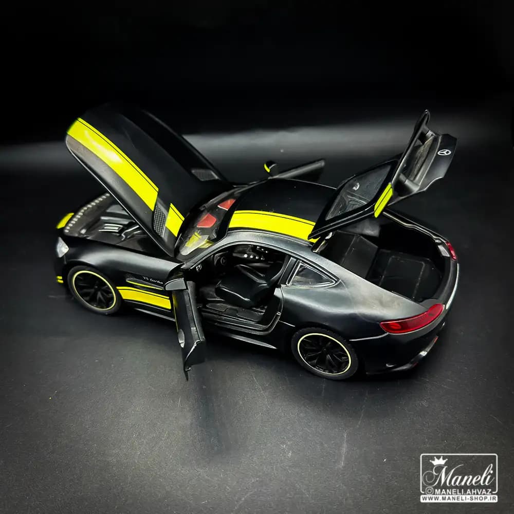 ماکت ماشین اسپرت Mercedes‑AMG GT | مشکی و سفید — تصویر ۳