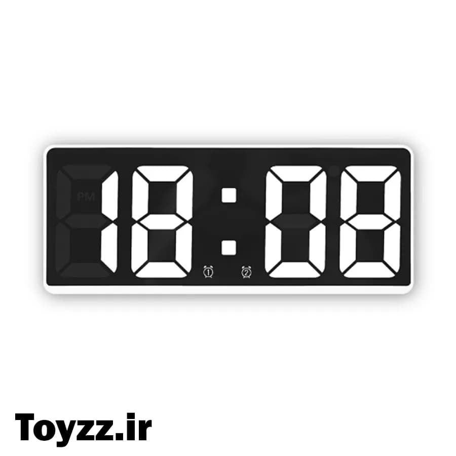 ساعت رومیزی دیجیتال مدل LED DIGITAL CLOCK دارای سنسور صدا نمایش تاریخ دماسنج و دو زمان زنگ بیداری — تصویر ۳