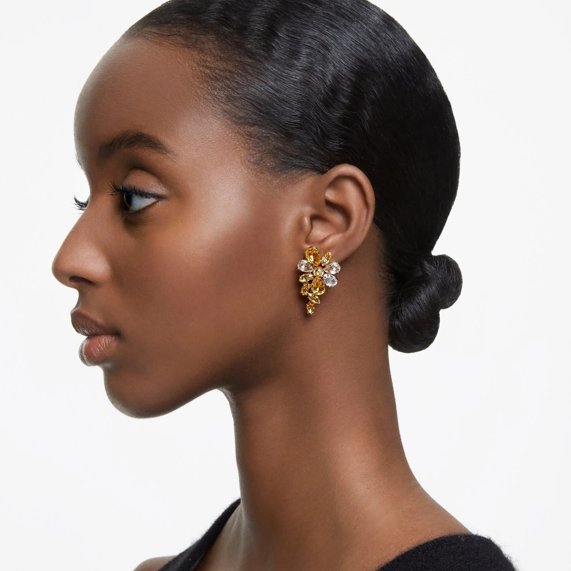 گوشواره زرد سواروسکی اورجینال Swarovski Gema drop earrings 5652802 — تصویر ۴