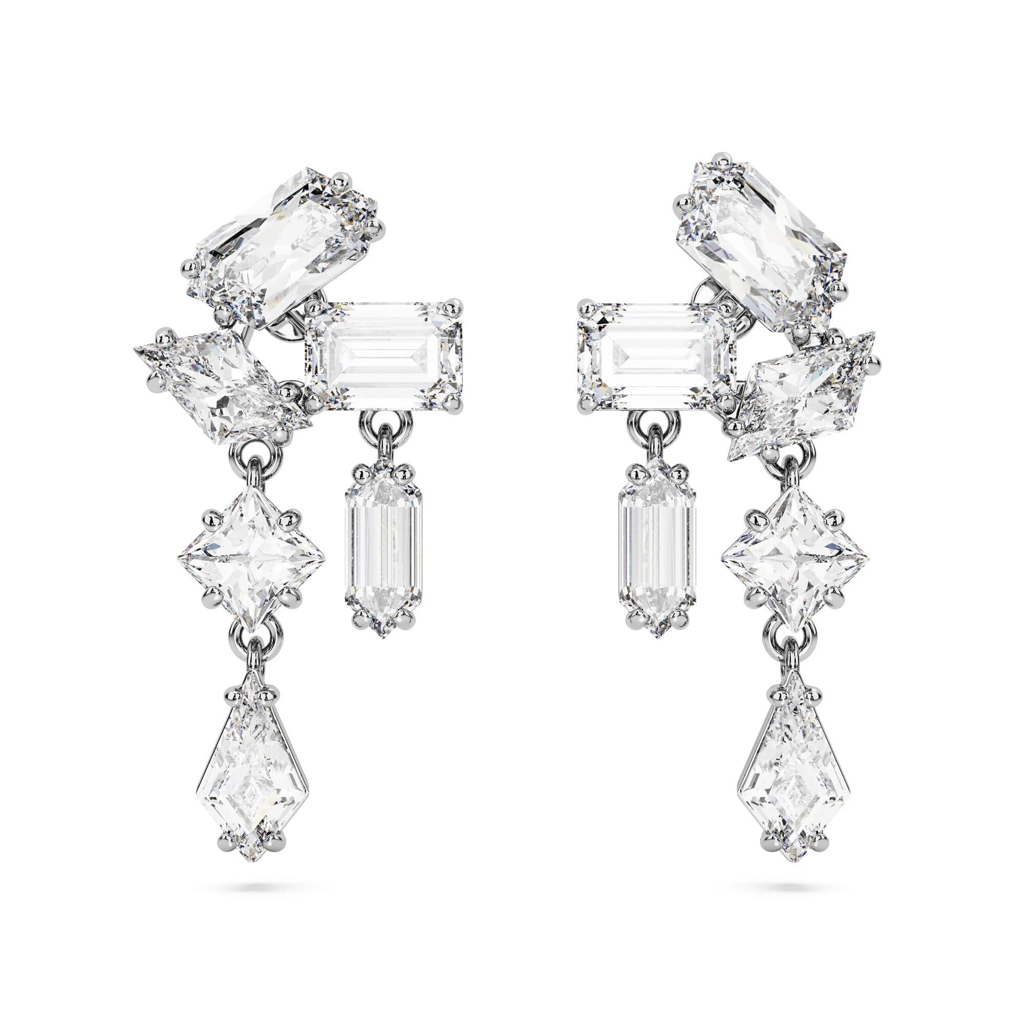 گوشواره سفید سواروسکی اورجینال Swarovski Mesmera damla küpeler 5665825 — تصویر ۳
