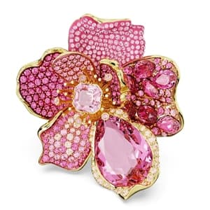 انگشتر صورتی سواروسکی اورجینال Swarovski Florere cocktail ring