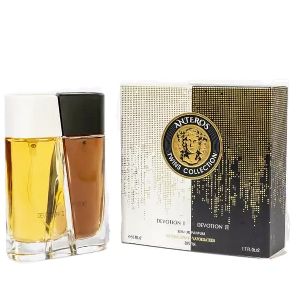 ست ادوپرفیوم زنانه و مردانه آنتروس Anteros مدل Devotion I, II حجم ۲x50 میلی لیتر | Anteros Twins Collection Devotion I , II For Women And Men EDP 50ml*2