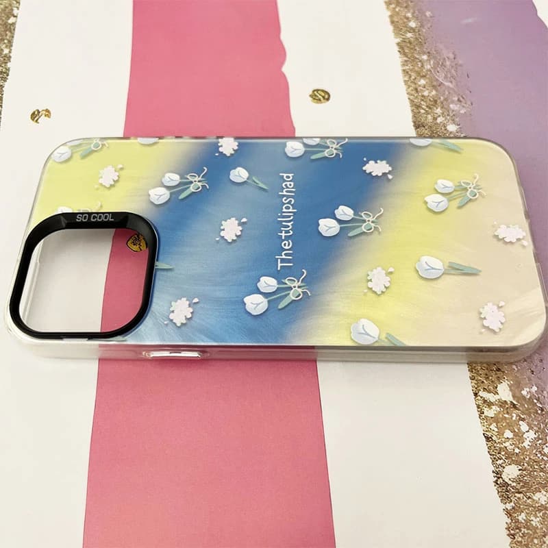 قاب گوشی iPhone 13 Pro Max آیفون So Cool براش آبی طرح گل کد 666