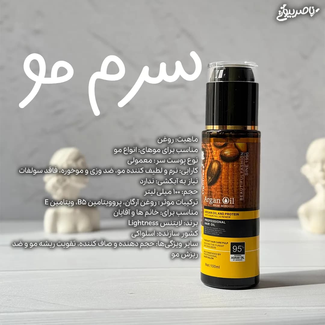 پک مراقبتی بدون سولفات از مو آرگان لایتنس — تصویر ۲