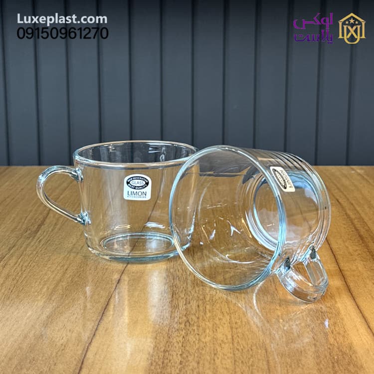 لیوان شیشه ای دسته دار 285 سی سی لیمون کد2282 — تصویر ۴
