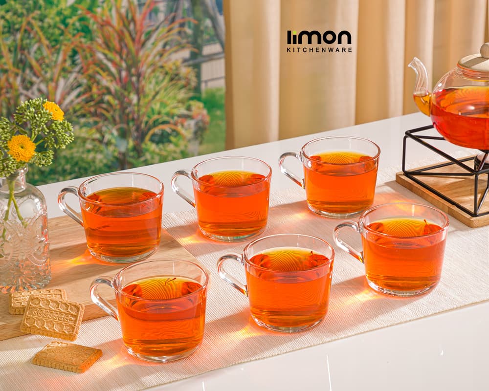 لیوان شیشه ای دسته دار 285 سی سی لیمون کد2282 — تصویر ۶