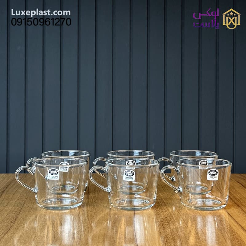 لیوان شیشه ای دسته دار 285 سی سی لیمون کد2282 — تصویر ۲