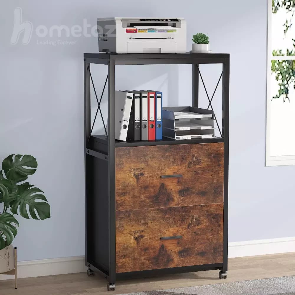 فایل 2 کشویی فلزی با چوب یا ام دی اف مدل ht1762 — تصویر ۲
