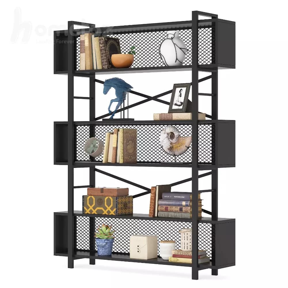 شلف و کتابخانه فلزی ایستاده صفحه mdf یا چوب روس مدل ht1583 — تصویر ۴