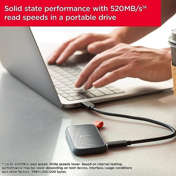 هارد اکسترنال 1 ترابایت اکستریم SSD سندیسک – SDSSDE30 1T — تصویر ۴