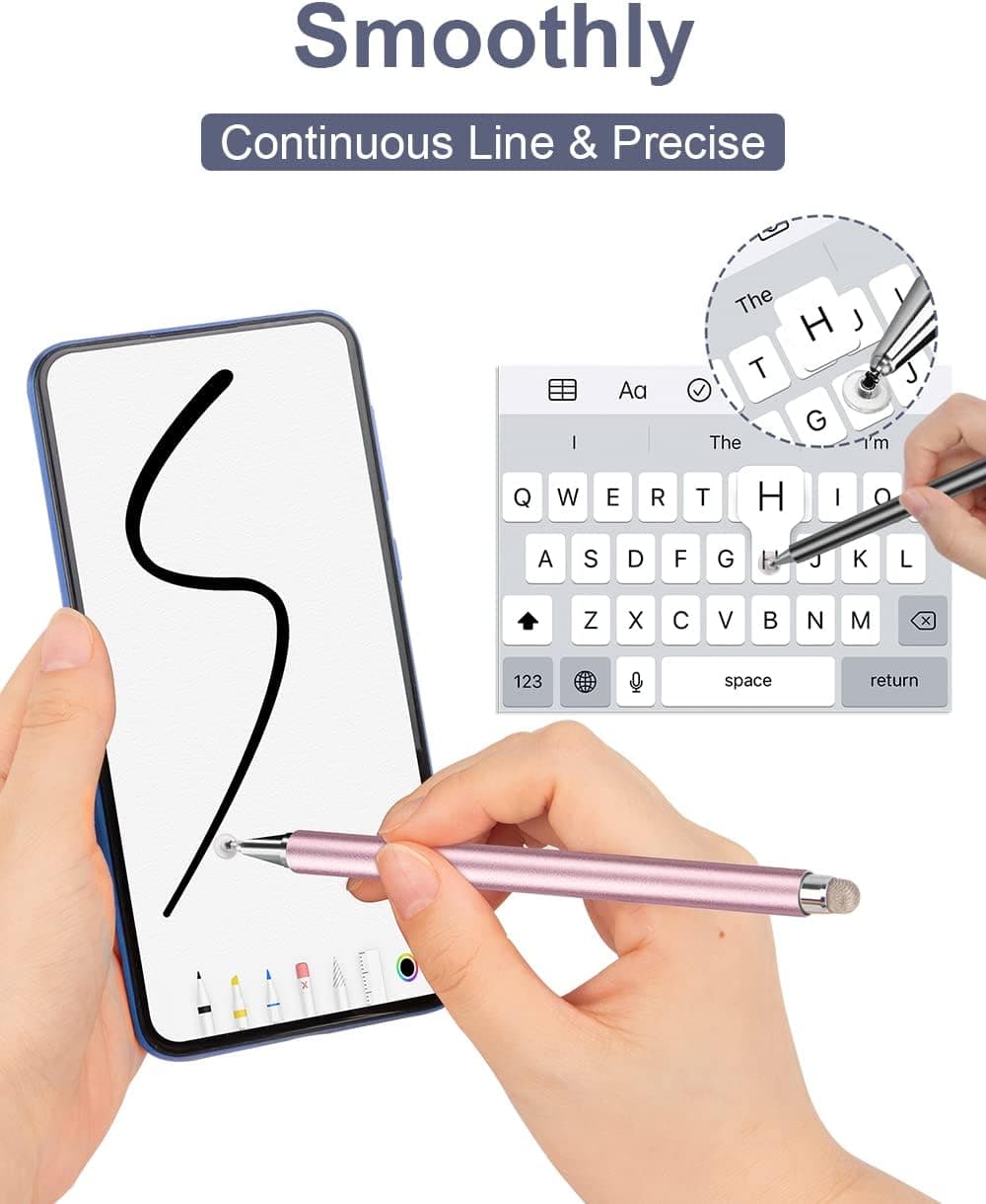 قلم لمسی Stylus Pen for iPad 2 Pack, LIBERRWAY 2 in 1 Disc & Fiber Stylus Pens for Touch Screens — تصویر ۵