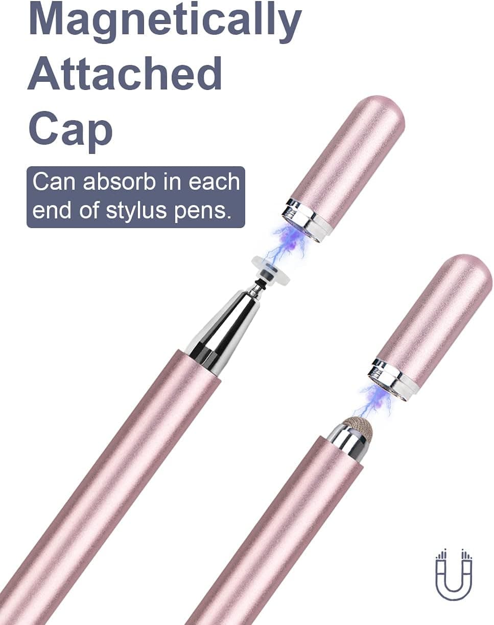 قلم لمسی Stylus Pen for iPad 2 Pack, LIBERRWAY 2 in 1 Disc & Fiber Stylus Pens for Touch Screens — تصویر ۲