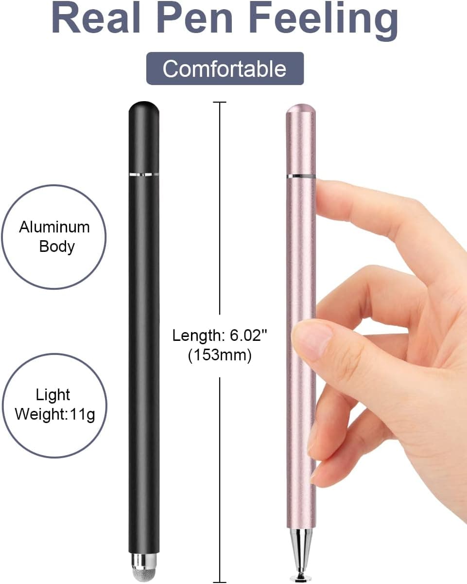 قلم لمسی Stylus Pen for iPad 2 Pack, LIBERRWAY 2 in 1 Disc & Fiber Stylus Pens for Touch Screens — تصویر ۳