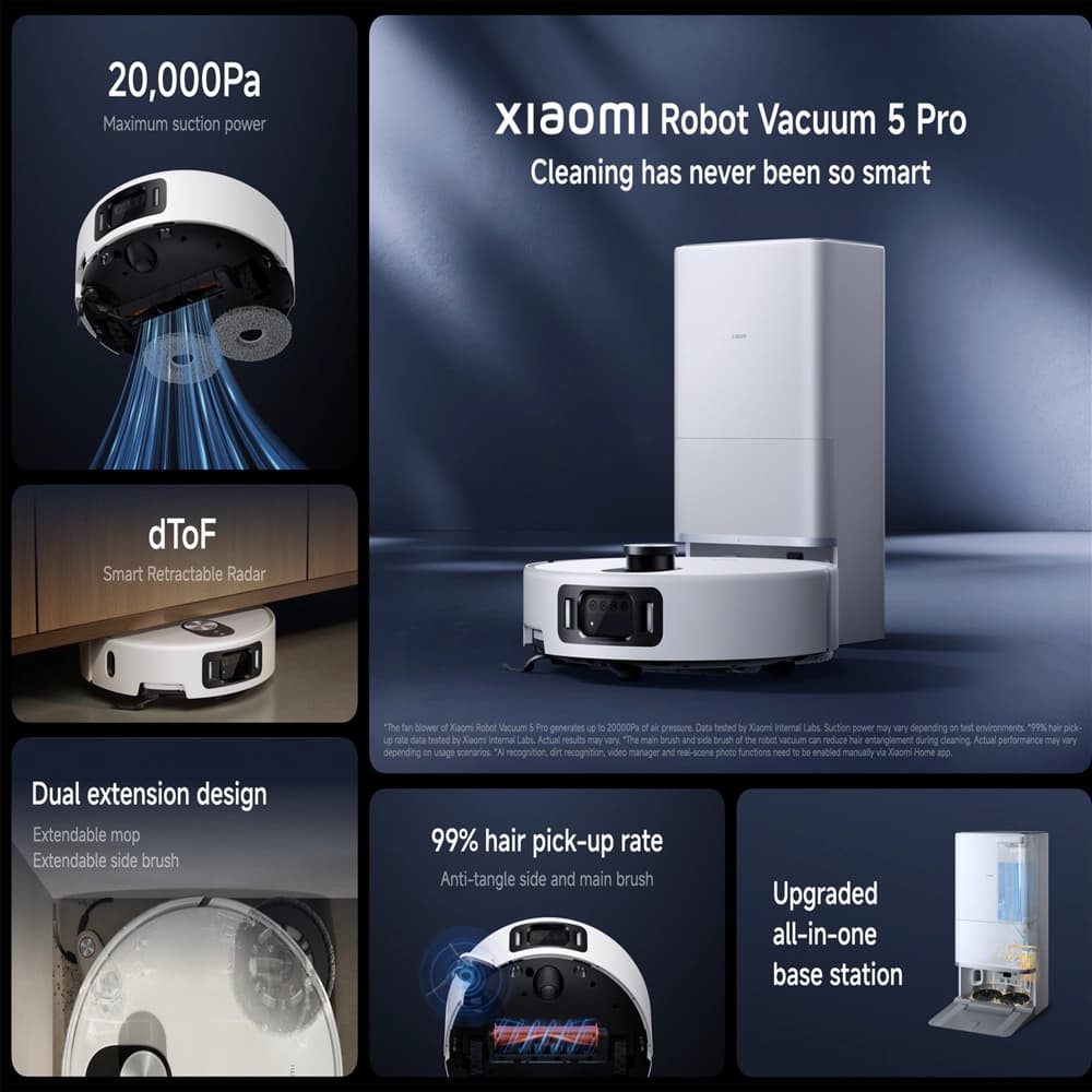 جاروبرقی رباتیک شیائومی مدل Xiaomi Robot Vacuum 5 Pro — تصویر ۳