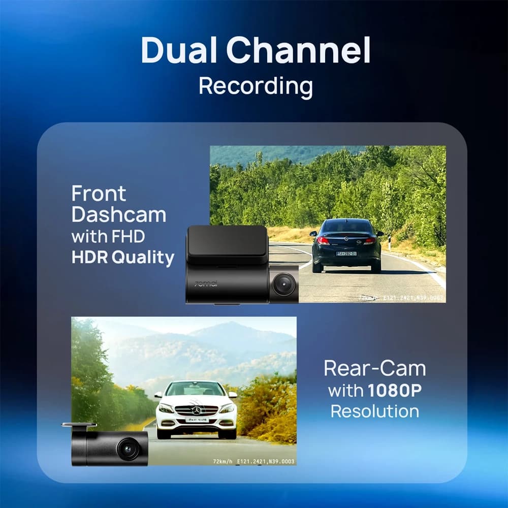 ست دوربين عقب و جلو ماشين شیائومی مدل 70mai Dash Cam Set A200 — تصویر ۴